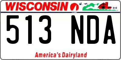 WI license plate 513NDA