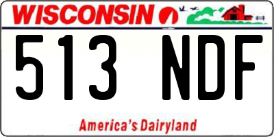 WI license plate 513NDF