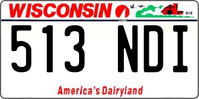 WI license plate 513NDI