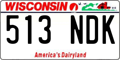 WI license plate 513NDK