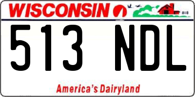 WI license plate 513NDL