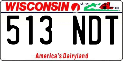 WI license plate 513NDT