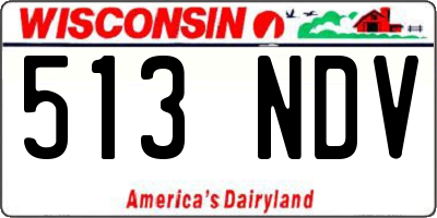 WI license plate 513NDV