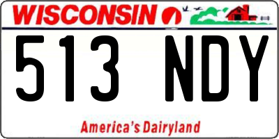 WI license plate 513NDY