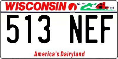 WI license plate 513NEF