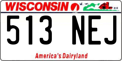 WI license plate 513NEJ
