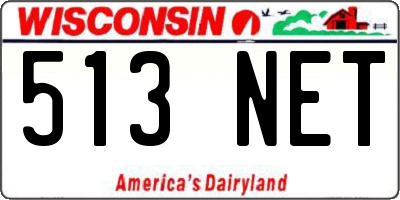 WI license plate 513NET