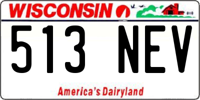 WI license plate 513NEV