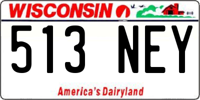 WI license plate 513NEY