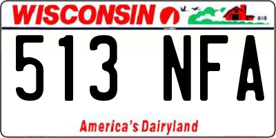 WI license plate 513NFA