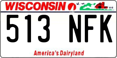 WI license plate 513NFK