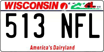 WI license plate 513NFL