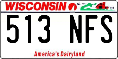 WI license plate 513NFS