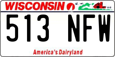 WI license plate 513NFW