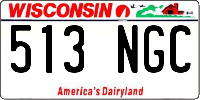 WI license plate 513NGC