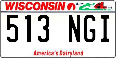 WI license plate 513NGI