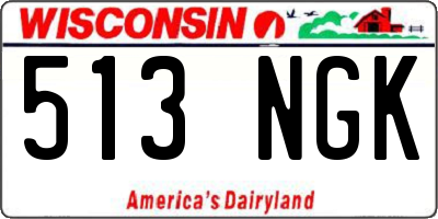 WI license plate 513NGK