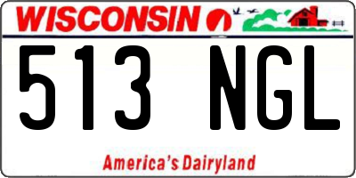 WI license plate 513NGL
