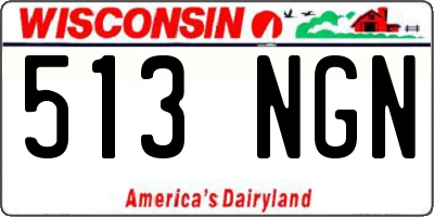 WI license plate 513NGN