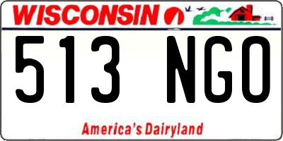 WI license plate 513NGO