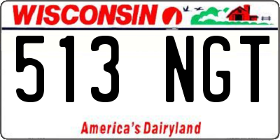 WI license plate 513NGT