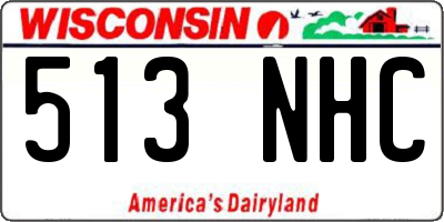 WI license plate 513NHC