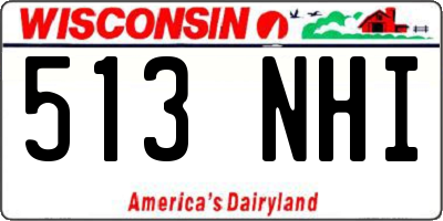 WI license plate 513NHI