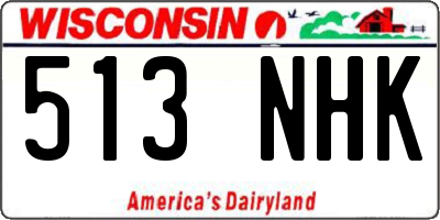 WI license plate 513NHK
