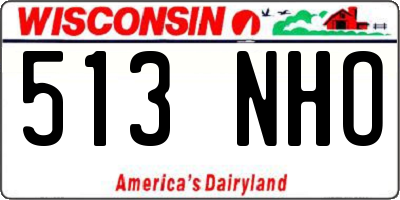 WI license plate 513NHO
