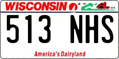 WI license plate 513NHS