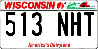 WI license plate 513NHT