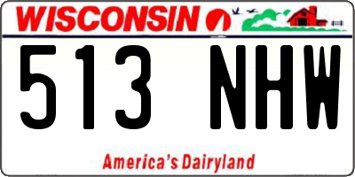 WI license plate 513NHW