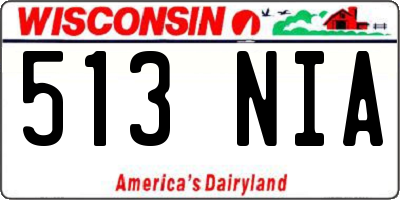 WI license plate 513NIA
