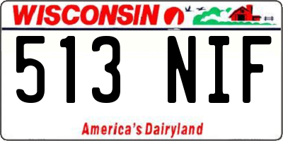 WI license plate 513NIF