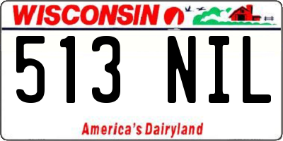 WI license plate 513NIL