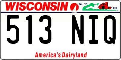 WI license plate 513NIQ