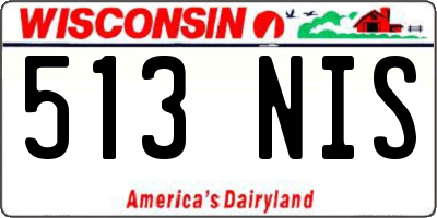 WI license plate 513NIS