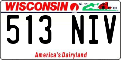 WI license plate 513NIV