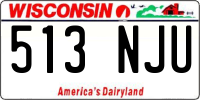 WI license plate 513NJU