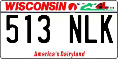 WI license plate 513NLK