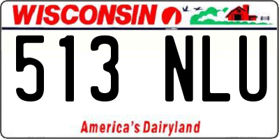 WI license plate 513NLU