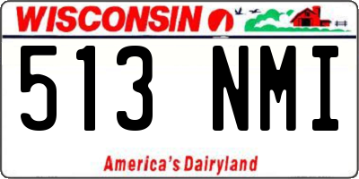 WI license plate 513NMI