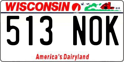 WI license plate 513NOK