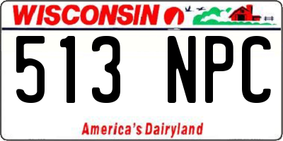 WI license plate 513NPC