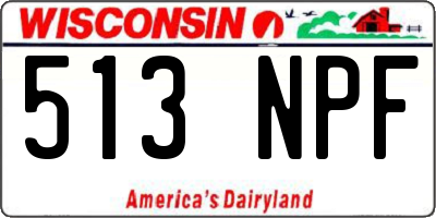 WI license plate 513NPF