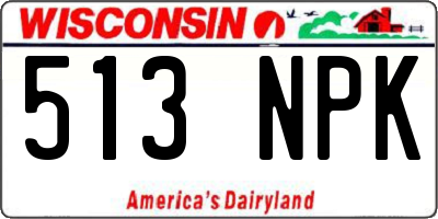 WI license plate 513NPK