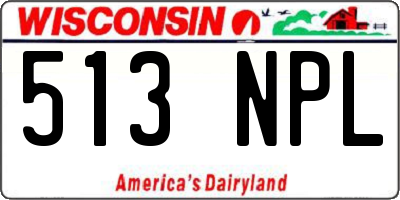 WI license plate 513NPL