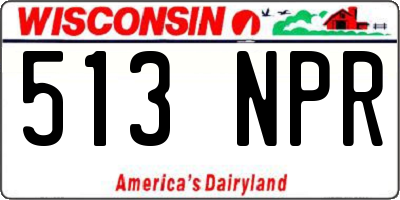 WI license plate 513NPR