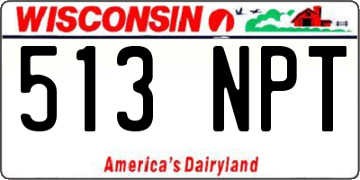 WI license plate 513NPT