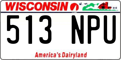 WI license plate 513NPU